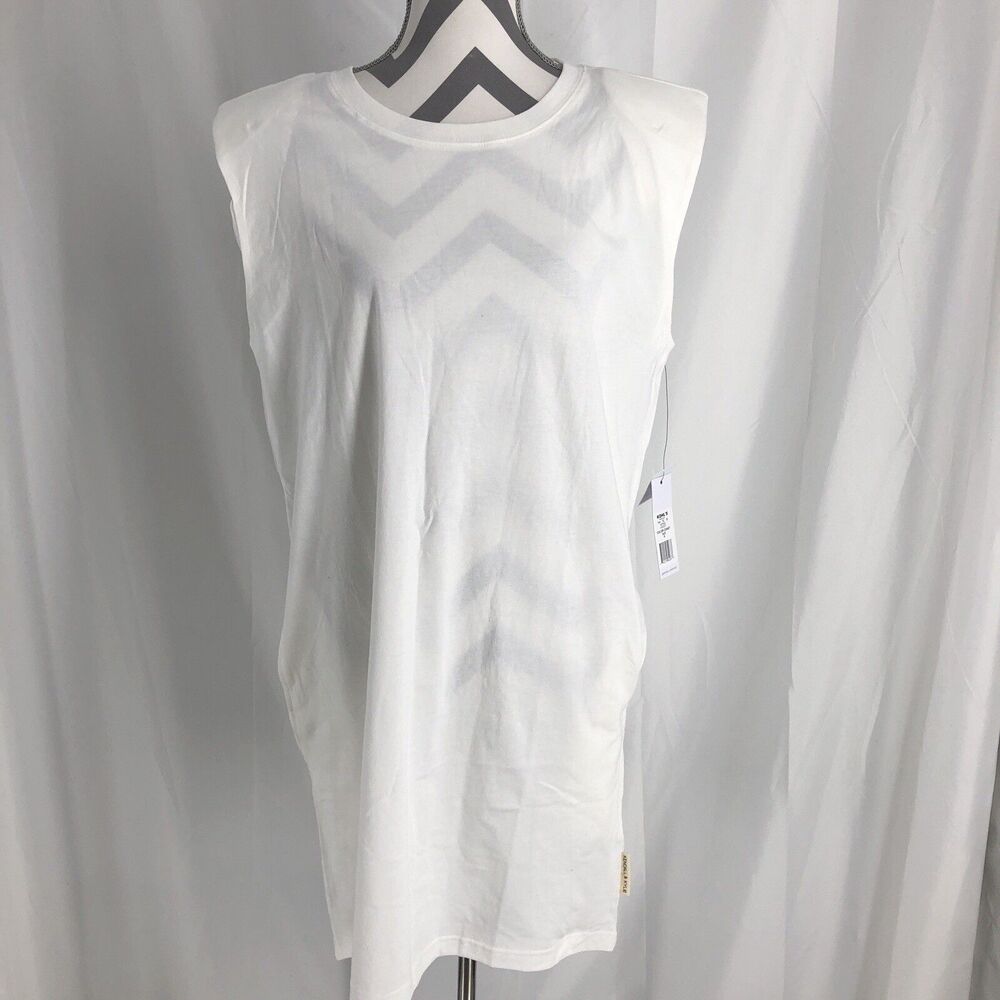Kendall & Kylie Shirt Dress Pockets White Juniors Size Medium Shoulder Pads
